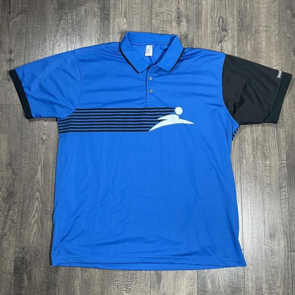 Finish Line Sneakerologist Uniform Men’s Blue Polyester Polo Shirt Size 2XL